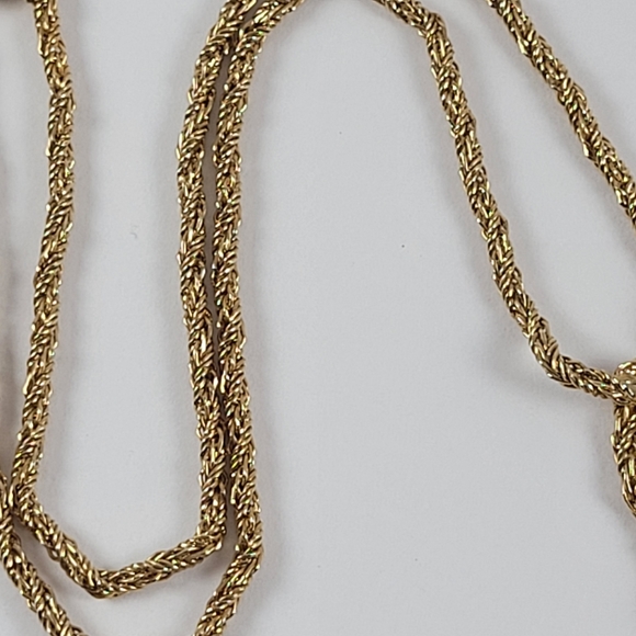 Vintage 70's Gold Tone Drop Tussle Necklace - Picture 9 of 11